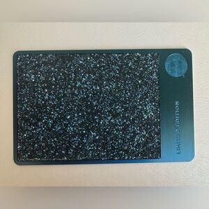 Starbucks Card 2015 Swarovski Crystal Limited Edition Metal Gift Card- Blue